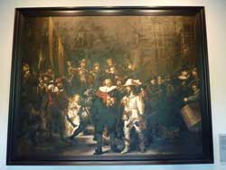 Imitation de la Ronde de nuit de Rembrandt avec Frans Banning Cocq, Willem van Ruytenburch et des arquebusiers buvant une bière Heineken