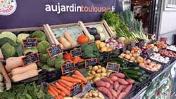 Au jardin toulousain, photo de fruits et légumes bio, marché Victor Hugo de Toulouse