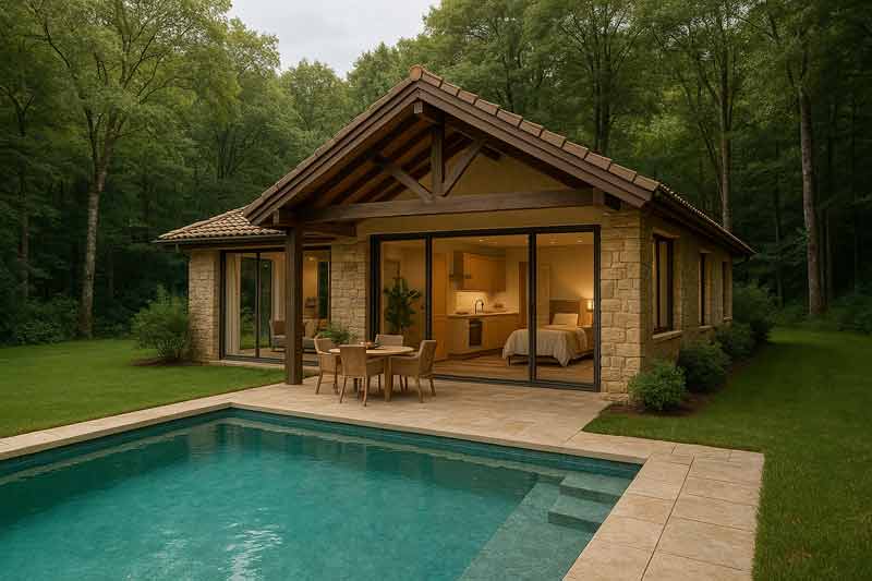 Gîte de luxe avec piscine privée en pleine nature, idéal pour un séjour romantique