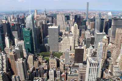 Vue sur les toits de New York depuis l'Empire State Building