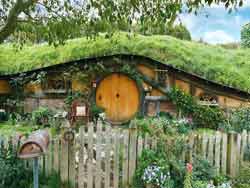 village des hobbits pour les fans de la trilogie du Seigneurs de anneaux, Nouvelle-Zélande
