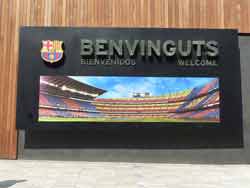 Affiche de bienvenue au Camp Nou