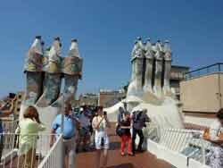 Cheminées de la casa Batlló, inscrite sur la liste du patrimoine mondial de l’Unesco