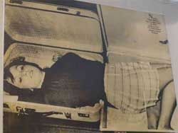 Photo d'une Allemande qui a fui l'Allemagne de l'Est cachée dans une valise, Mauermuseum