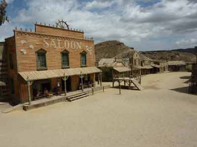 saloon du Fort bravo dans le désert de Tabernas en Andalousie (Espagne, Europe)