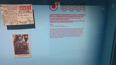 Carte postale transportée lors du voyage de retour d’Amérique du sud vers l’Europe en juin 1930, musée L'Envol des Pionniers (Toulouse)