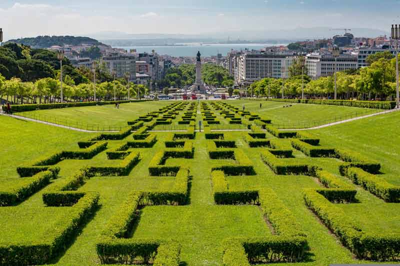 Parc Eduardo VII à l'extrémité de l'avenida da Liberdade (avenue de la Liberté) à Lisbonne