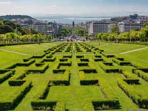 Parc Eduardo VII au bout de l'avenue de la Liberté (avenida da liberdade) à Lisbonne