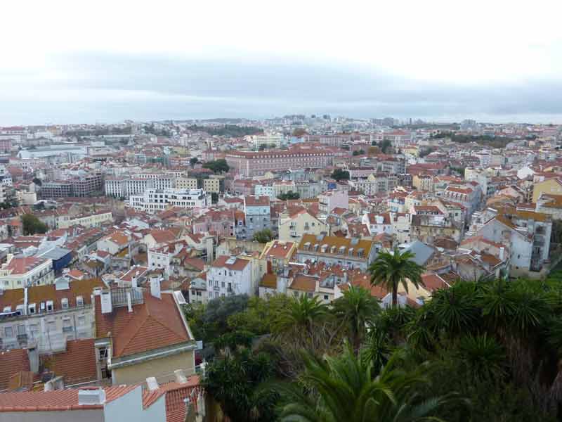 Vue sur les toits de Lisbonne depuis le miradouro da Senhora do Monte