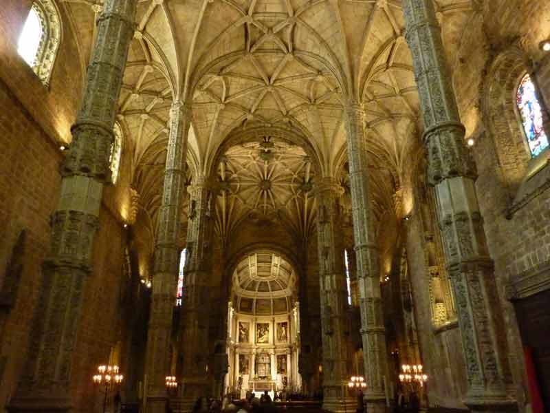 Voûte de style manuélin de l'église Santa Maria, Mosteiro dos Jerónimos, Lisbonne