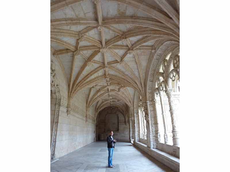 Voûtes du cloître du monastère des Hiéronymites, quartier de Belém, Lisbonne, Portugal