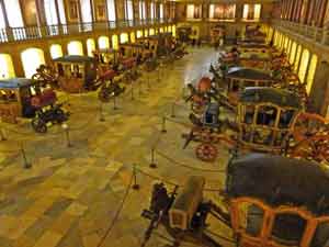 Collection de carrosses royaux au museu dos coches, quartier de Belém, Lisbonne (Portugal)
