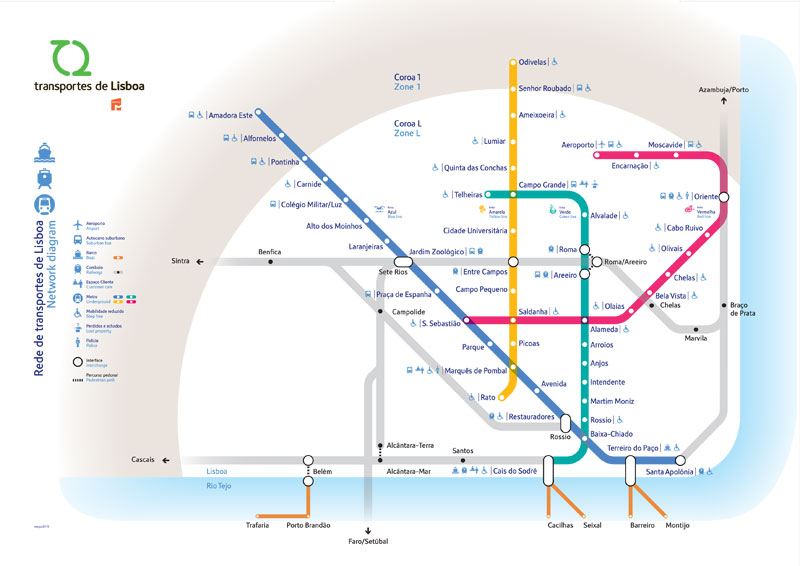 Plan métro Lisbonne