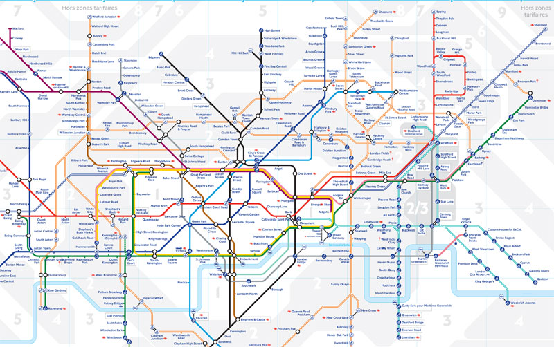 Carte du mtro de Londres