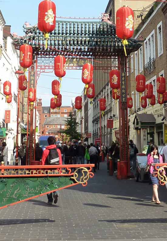 Lanternes rouges dans le quartier chinois de Londres