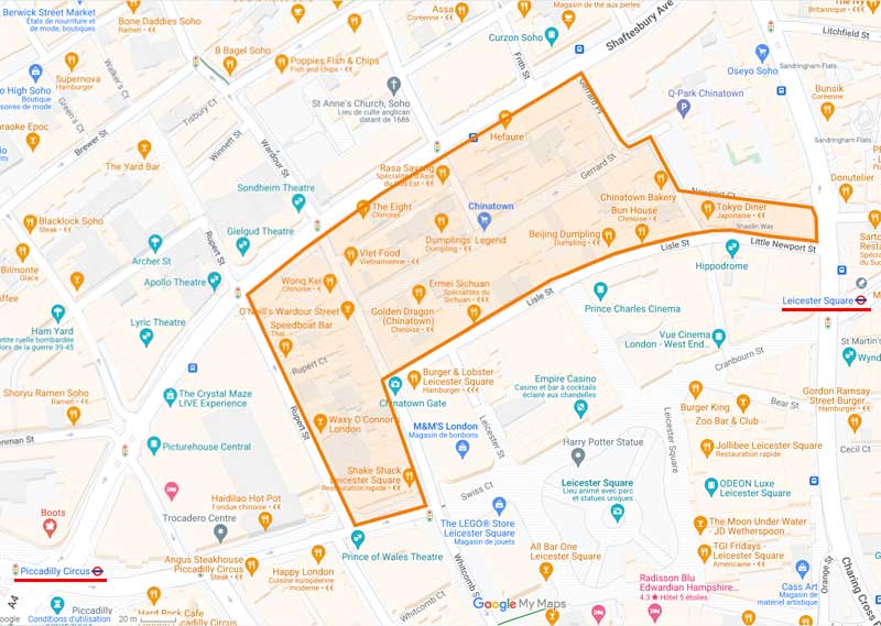 Plan de Chinatown, Londres