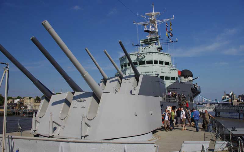 Canons et mitrailleuses du HMS Belfast