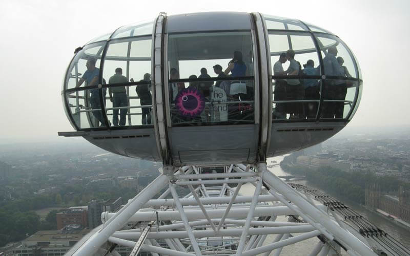 Extérieur d'une nacelle de l'oeil de Londres