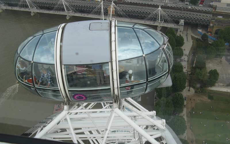 Vue sur une capsule du London Eye