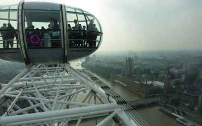 Nacelle du London Eye à 135 mètres de hauteur