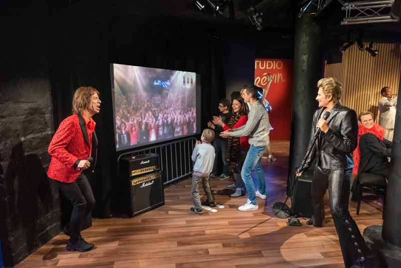 Statues de cire de Mick Jagger et de Johnny Hallyday, musée Grévin (Paris, France)