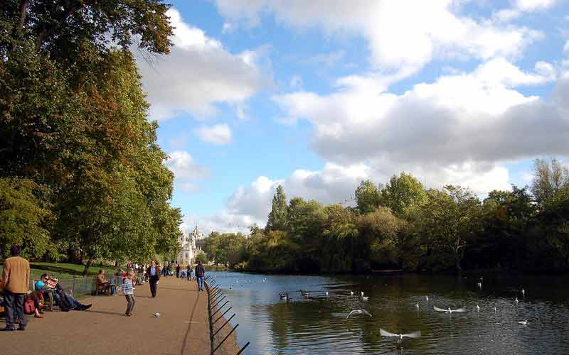 Vue sur le lac de St James's Park