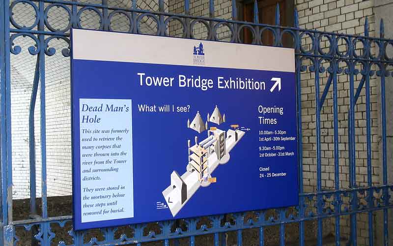 Panneau Tower Bridge Exhibition (Londres, Royaume Uni)