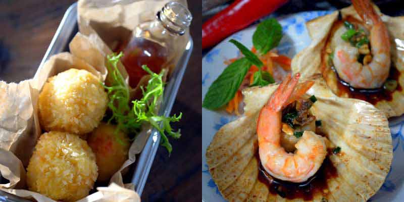 Photos de boulettes et de crevettes au Viet Food, restaurant situé sur wardour street (London Chinatown, England)