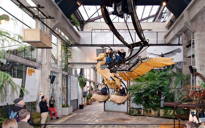 Héron de l'arbre aux hérons, Ile de Nantes, les machines de l'ile