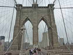 Système de câble du pilier ouest du pont de Brooklyn à New York