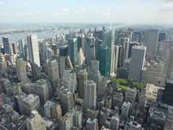 Vue sur les toits de Manhattan depuis l'observatoire de l'Empire state building