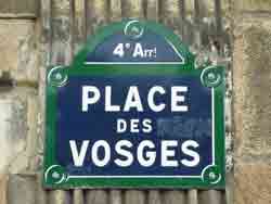 Panneau de la place des Vosges
