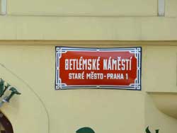 Panneau Betlémské námĕstí (place de Bethléem)