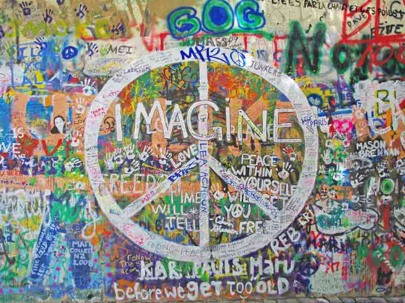 Mur de John Lennon, mémorial à John Lennon, Prague, République tchèque