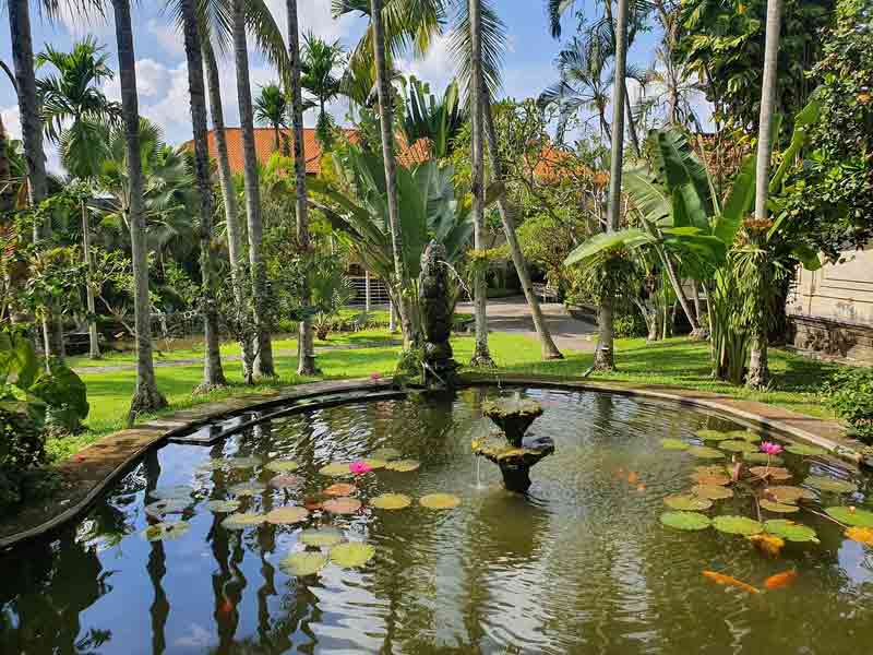 Bassin dans le parc du musée Puri Lukisan d'Ubud