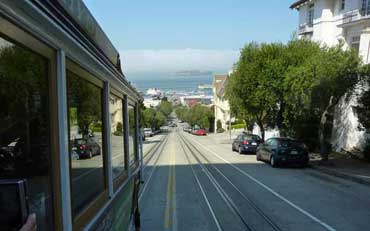 Vue sur Alcatraz depuis le cable car de San Francisco