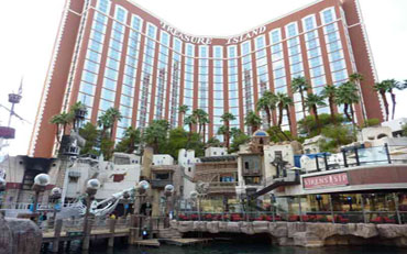 Hôtel Treasure Island à Las Vegas vu depuis l'extérieur