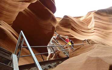 Escalier à la sortie du Lower Antelope Canyon