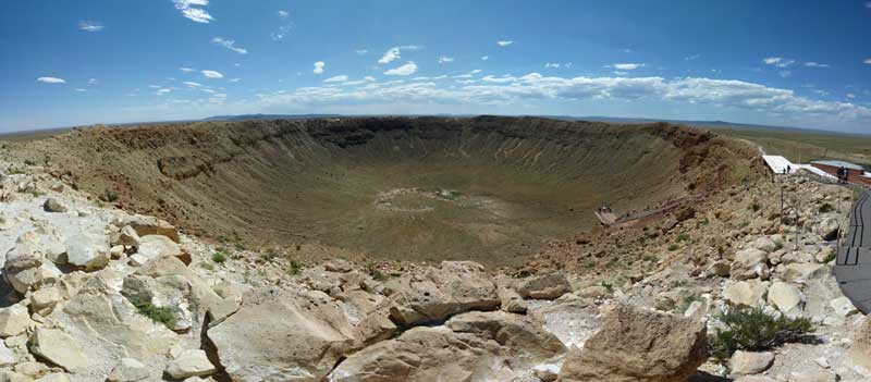 Vue panoramique sur le cratère situé en Arizona