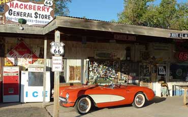 Entrée du general store à Hackberry