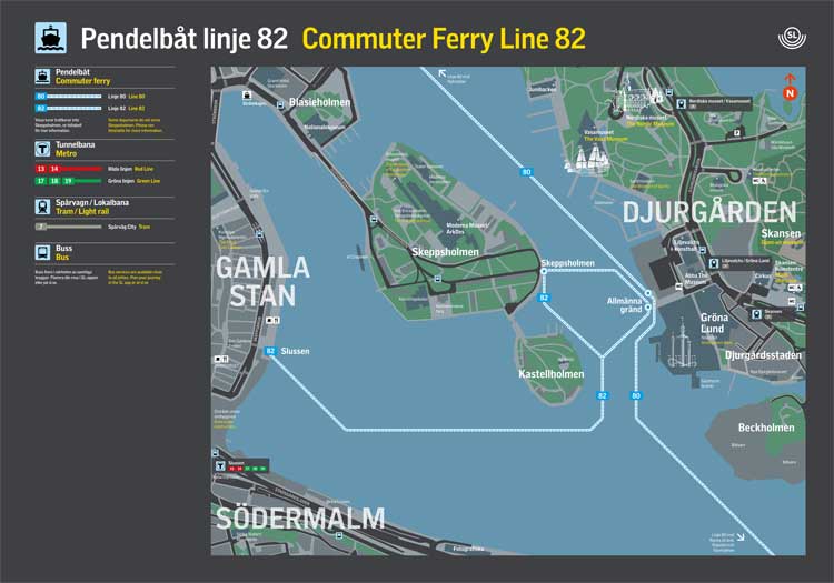 plan de la ligne 82 du ferry