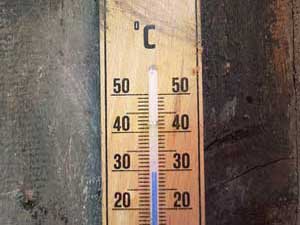 Thermomtre en bois indiquant 29C