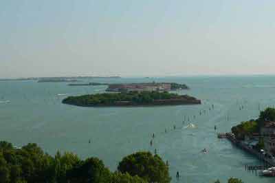 Vue depuis le sommet du campanile de San Giorgio Maggiore