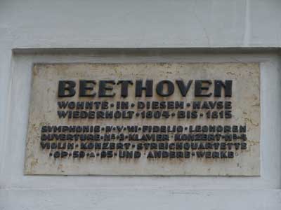 Plaque Beethoven sur la maison de Beethoven à Vienne (Autriche)