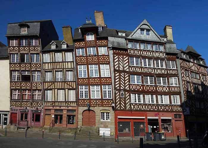 Maisons  colombages dans le centre historique de Rennes