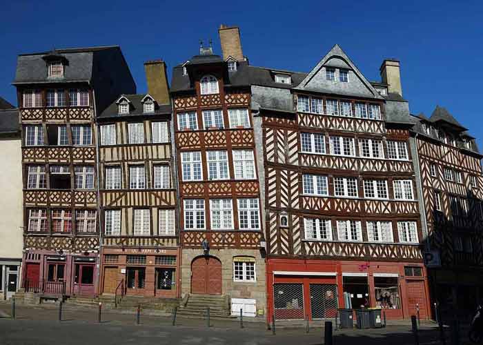 Maisons à colombages dans le centre historique de Rennes