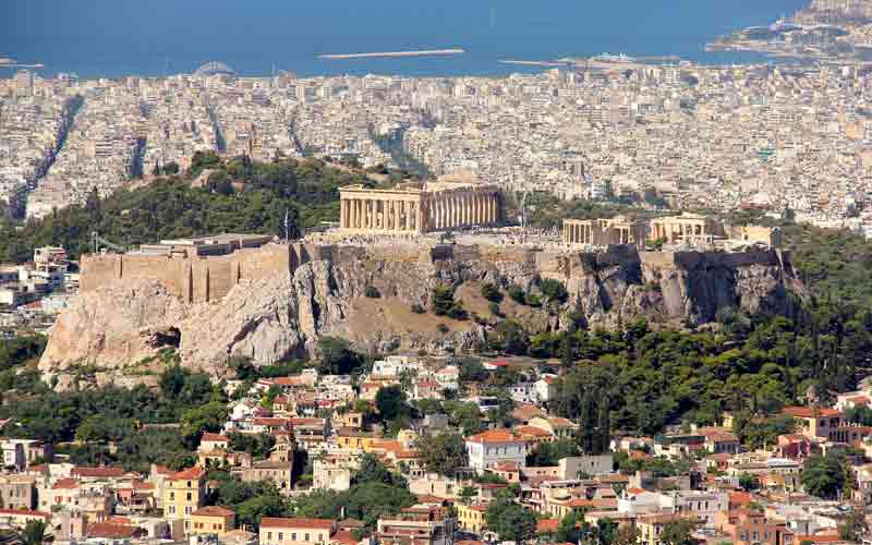 Vue aérienne de l'Acropole