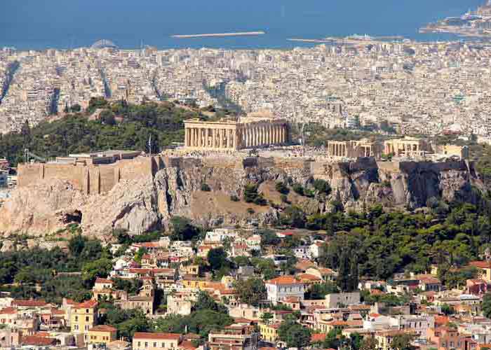 Vue arienne de l'Acropole (Athnes, Grce)