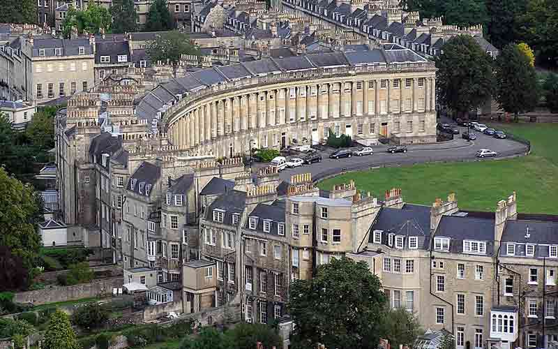 Royal Crescent vu du ciel (Bath)