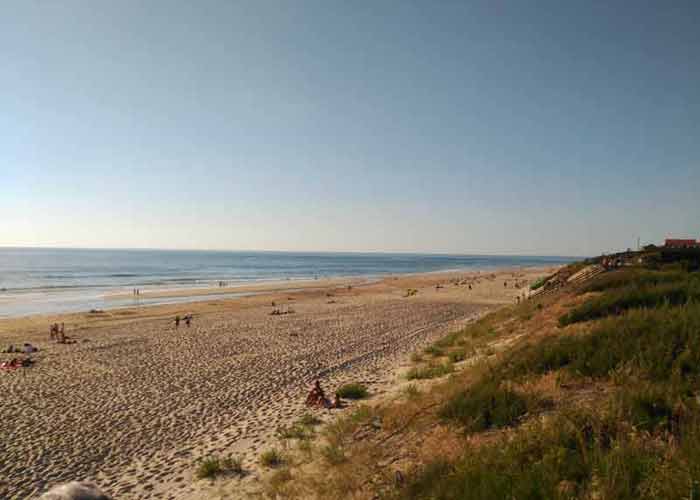 Plage de Mimizan dans le d�partement des Landes (France)